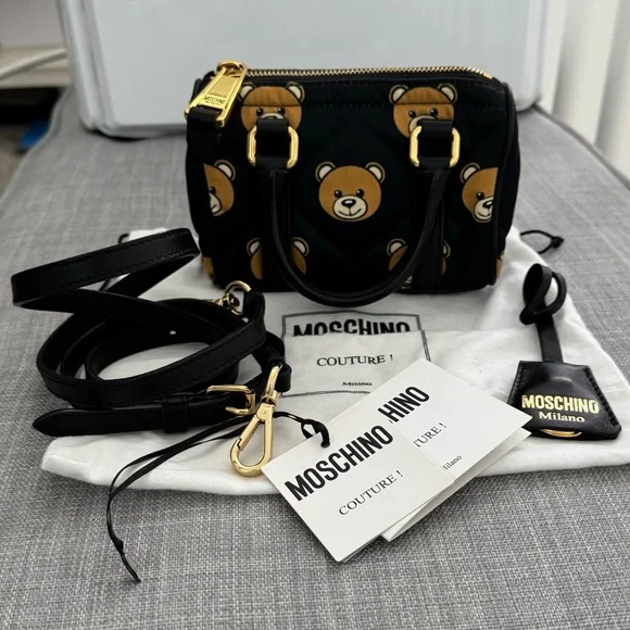Moschino Quilted Teddy Mini Bag - Picture 1 of 8